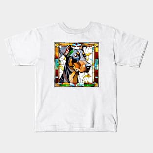 Stained Glass Doberman Pinscher Kids T-Shirt